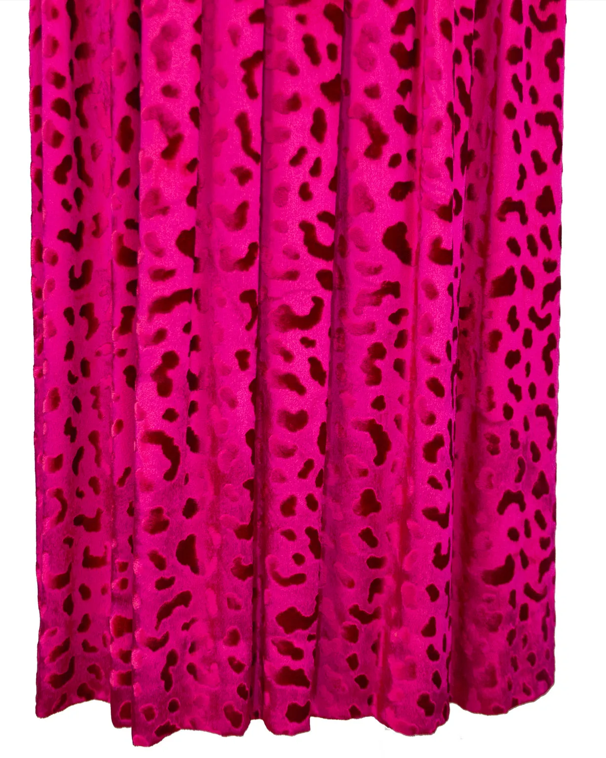 Black and Fuchsia Patterned Velvet Dress