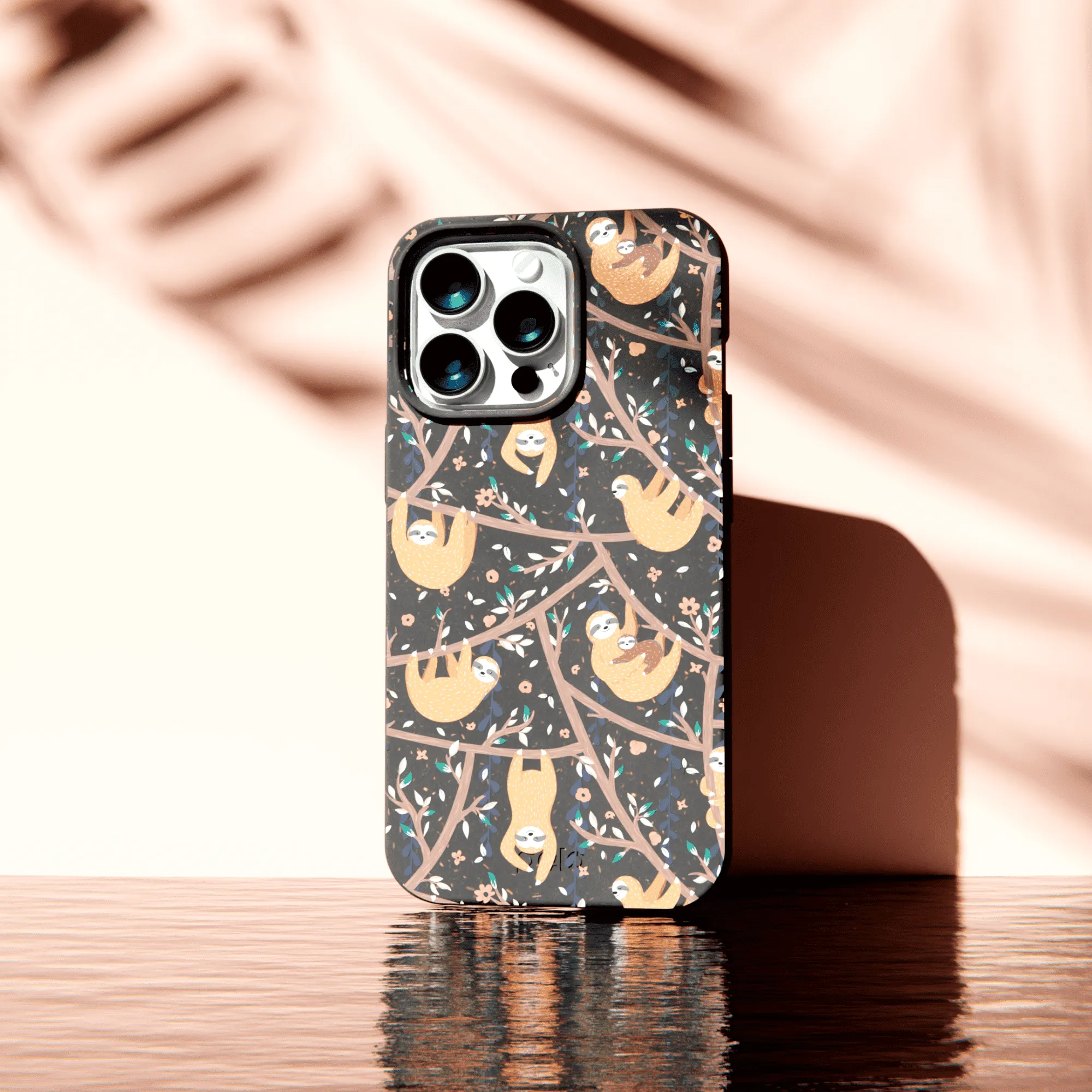 Black Jungle Sloths iPhone 13 Case