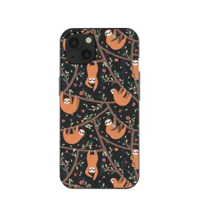 Black Jungle Sloths iPhone 13 Case