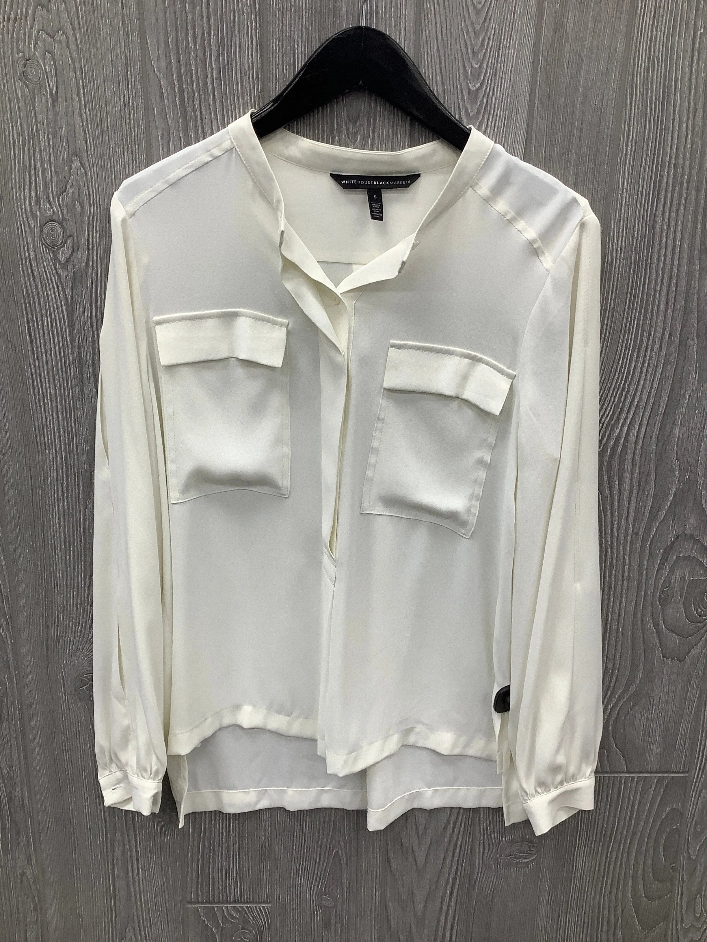 Blouse Long Sleeve By White House Black Market In White, Size: S