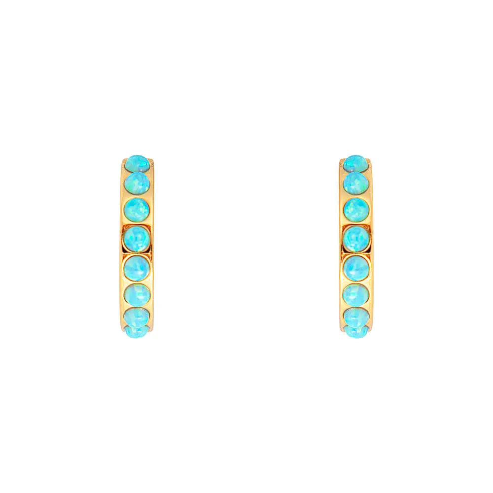 BLUE OPAL CRYSTAL MIDI HOOPS