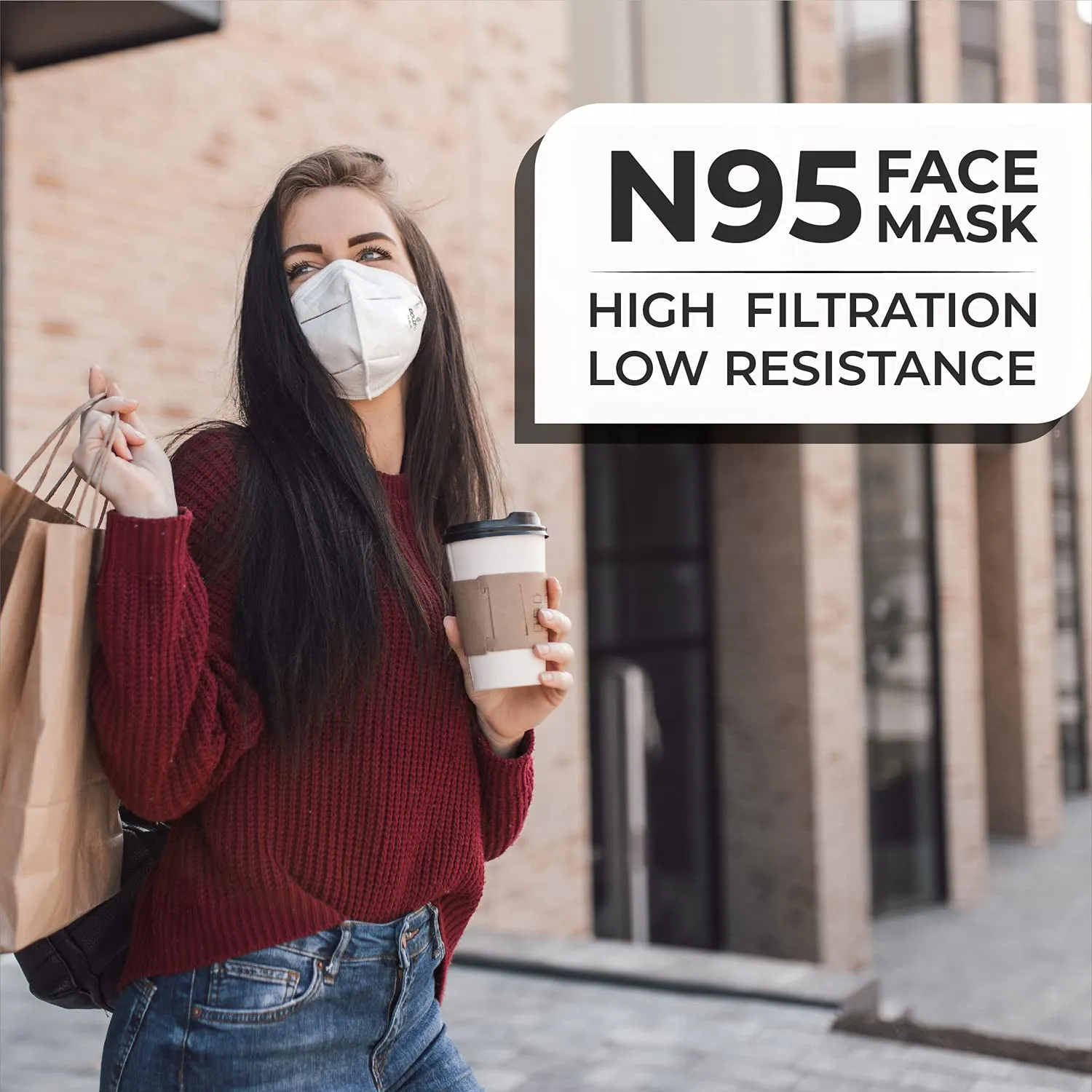 Boldfit Anti Pollution Cotton N95 Reuseable Unisex Face Mask (White, Without Valve, Pack of 5) Third Party Tested by manufacturer at SGS & Ministry of Textiles