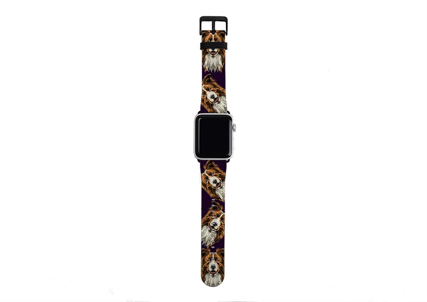 Border Collie Purple Apple Watch Strap