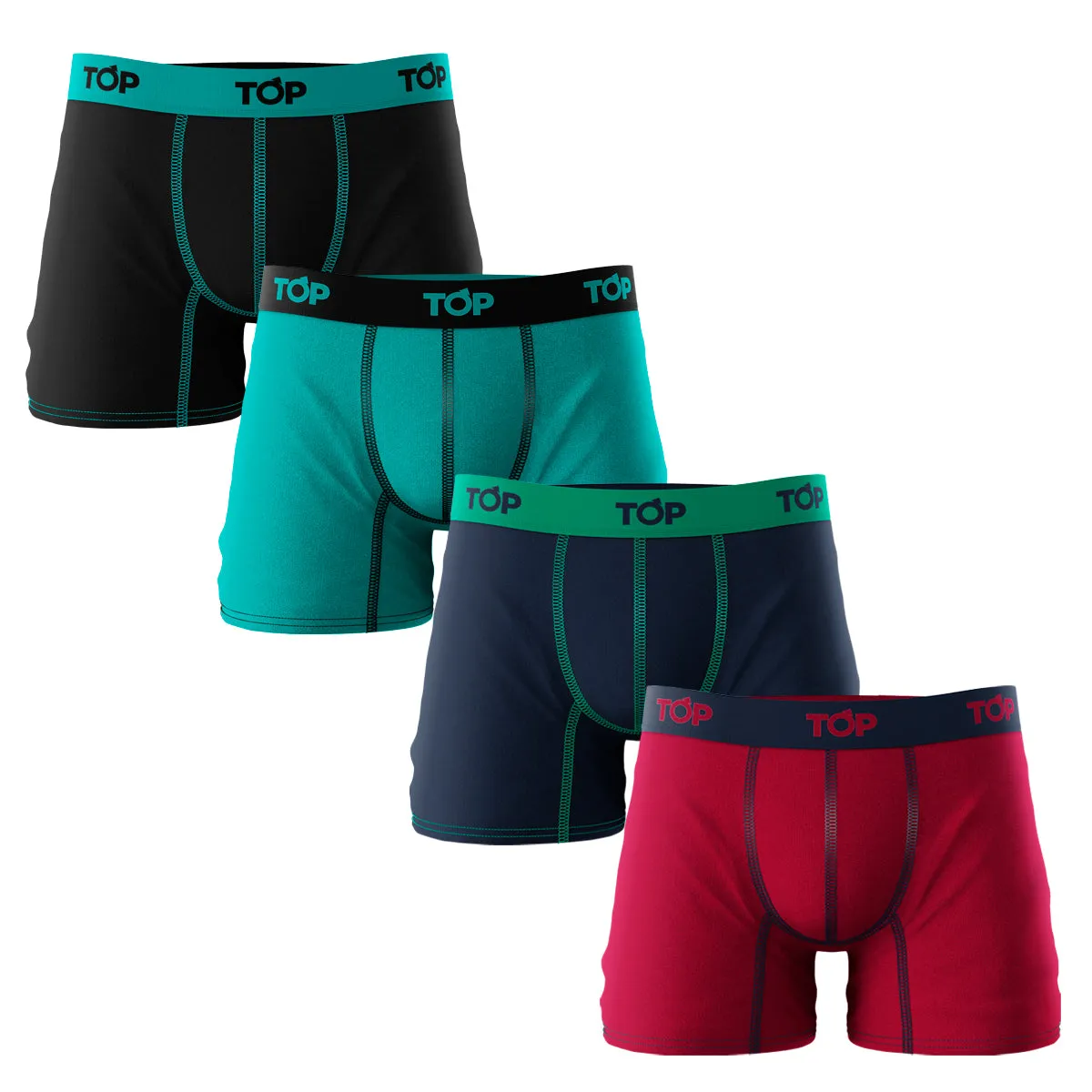 Boxer Medio Algodón Color Pack 4 PKC3