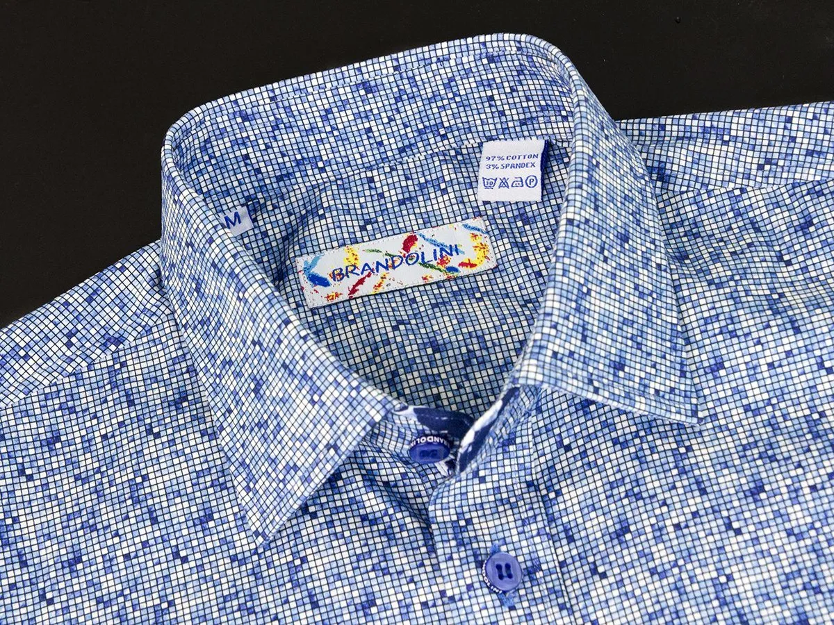 Boy's Brandolini Sport Shirt 25562 Blue Mosaic