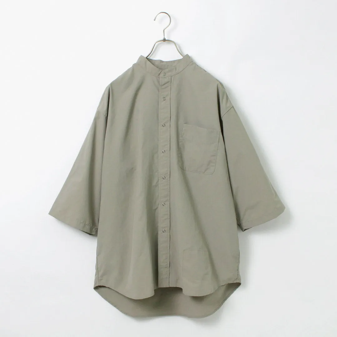 BURLAP OUTFITTER / 7/10 Sleeve Band Collar Shirt