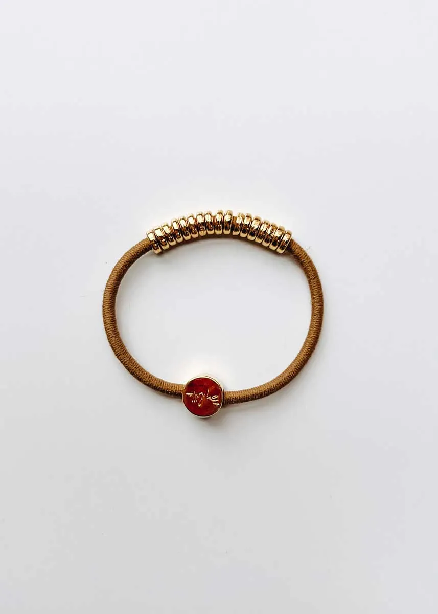 By Lilla Elastic Hairtie Bracelets - Gold Disc