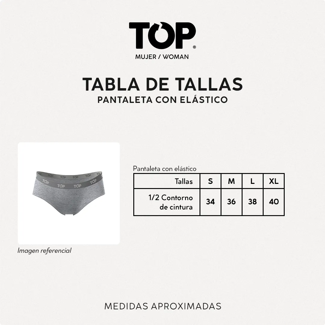 Calzón Pantaletas Algodón Con Elástico Pack 3 C6