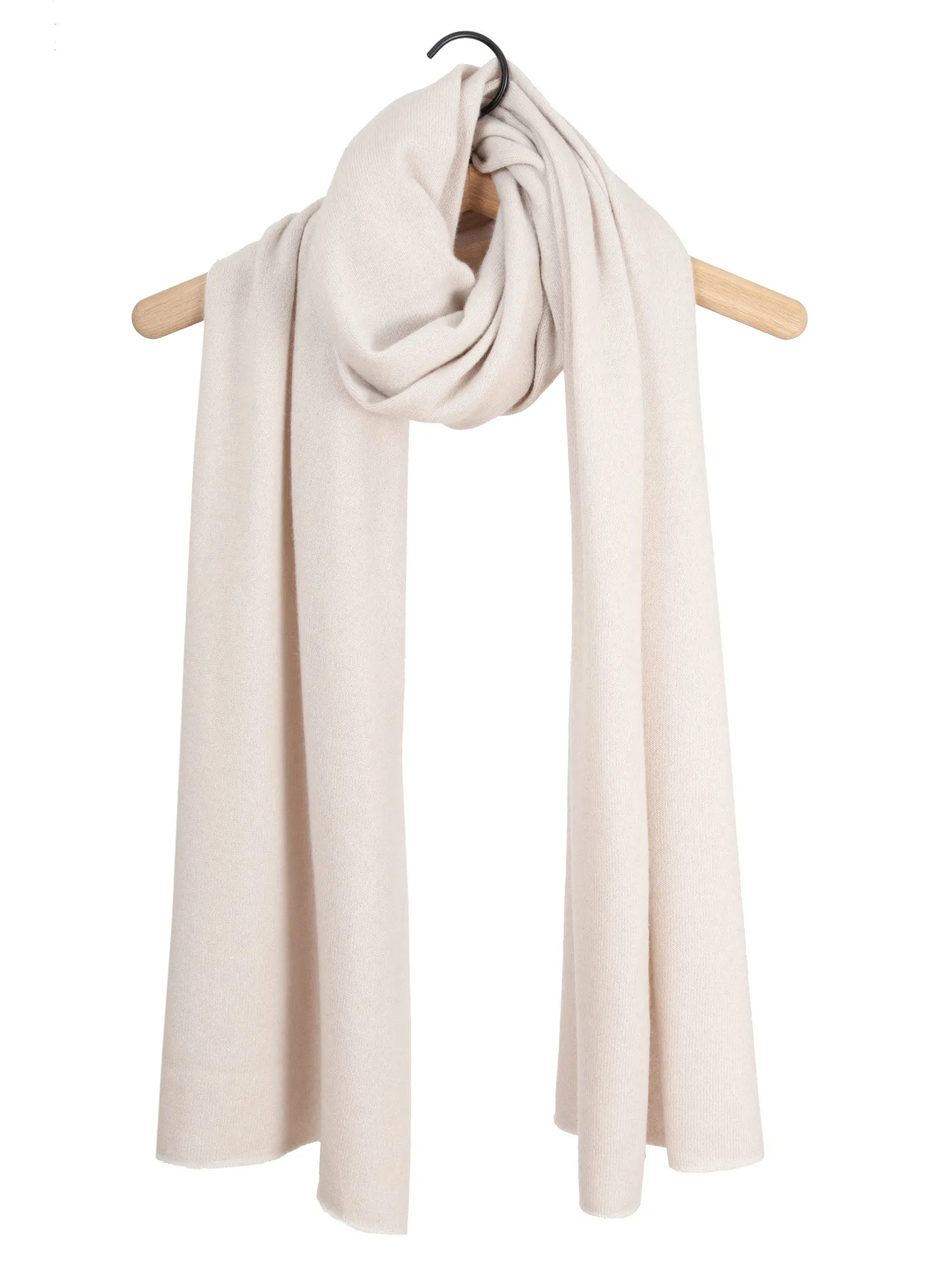 Cashmere scarf "Signature" - pearl