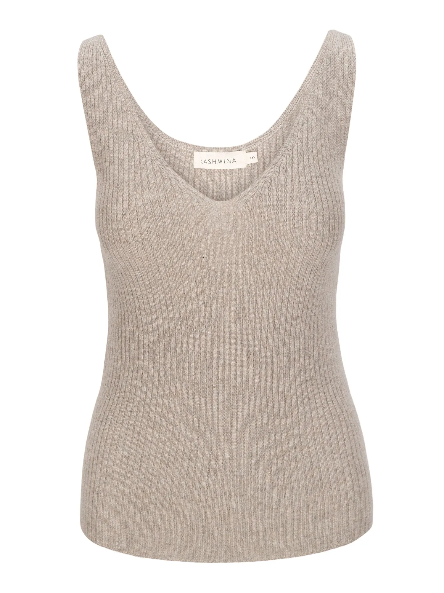 Cashmere singlet "Lilly" - toast