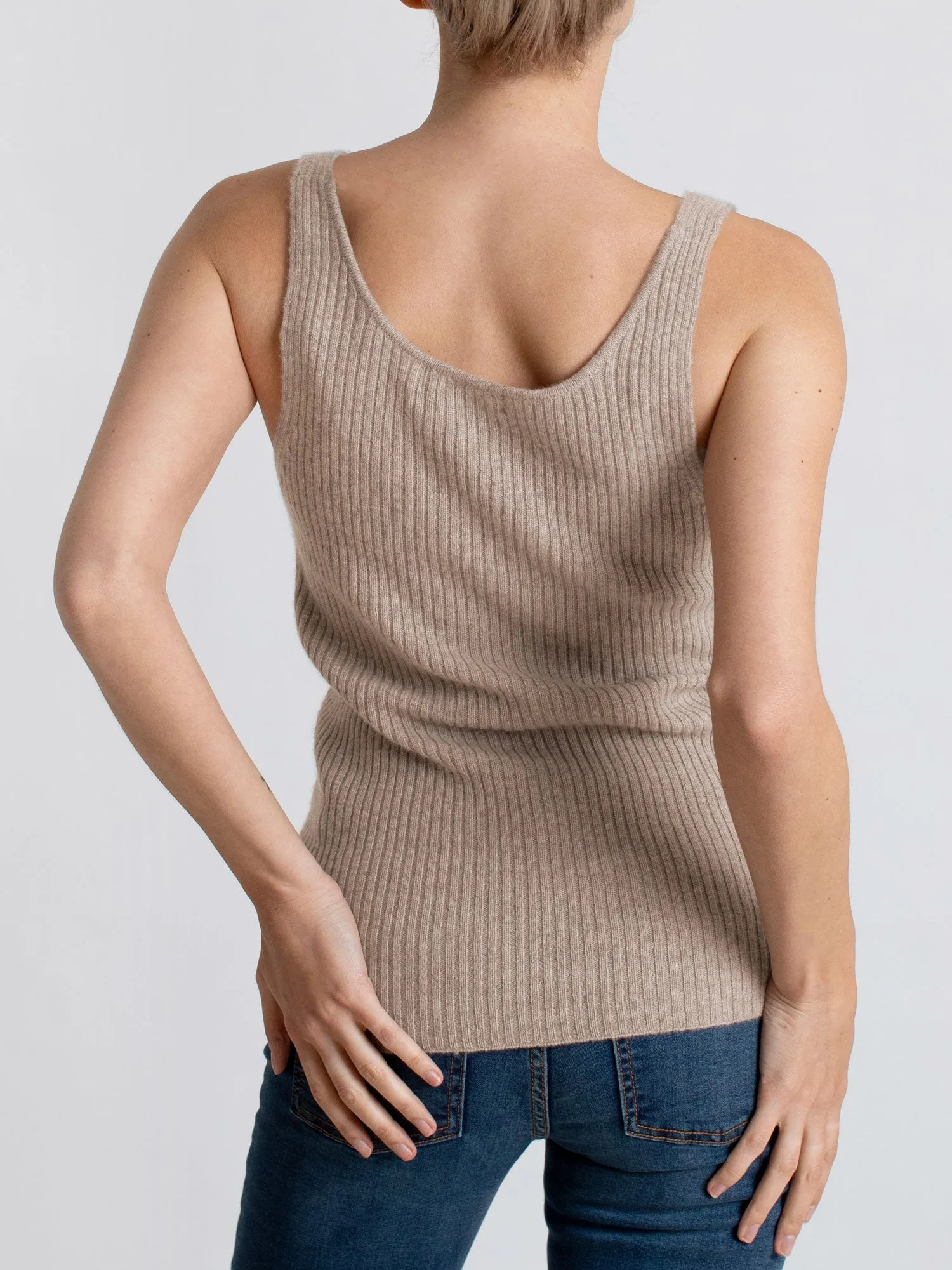 Cashmere singlet "Lilly" - toast