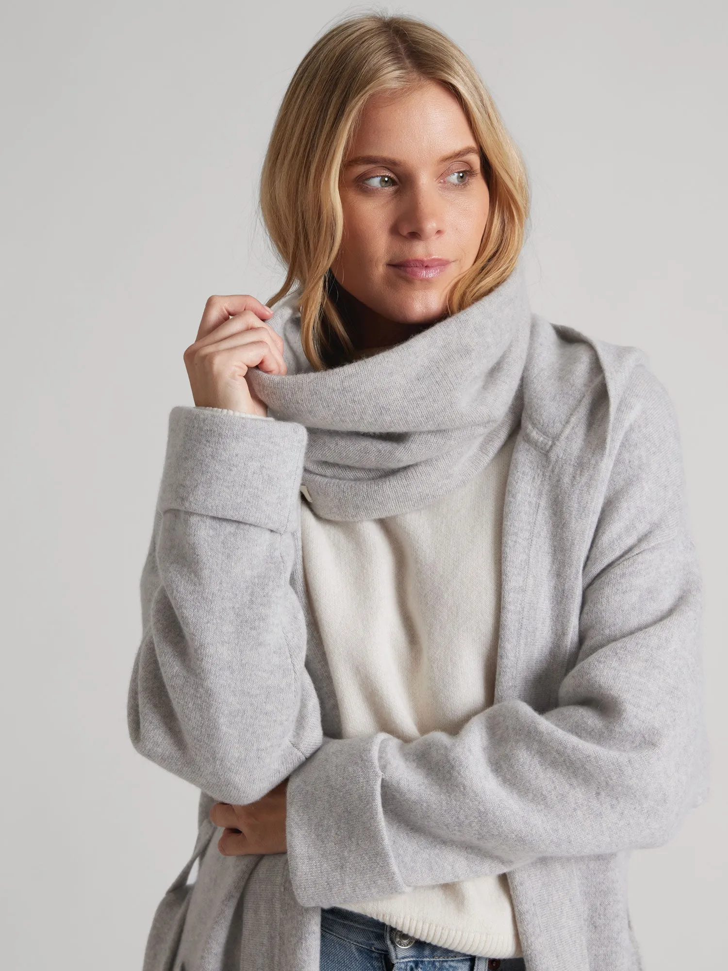 Cashmere snood "Eydis" - light grey