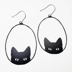 Cats Earrings - Black