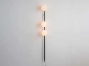 Charcoal grey bar opal ball wall light