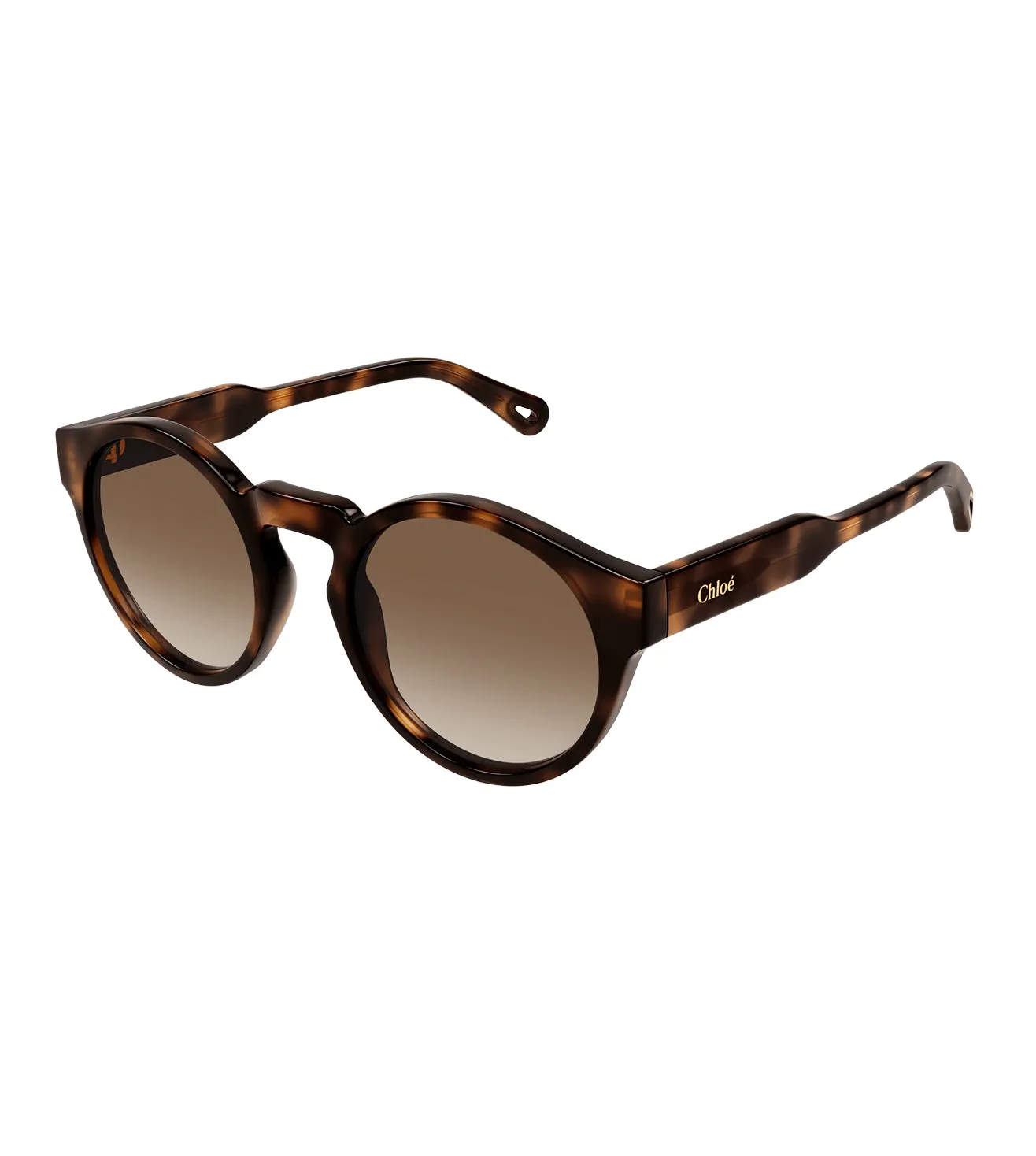 Chloe Women's Brown Round Sunglass