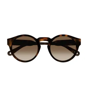 Chloe Women's Brown Round Sunglass