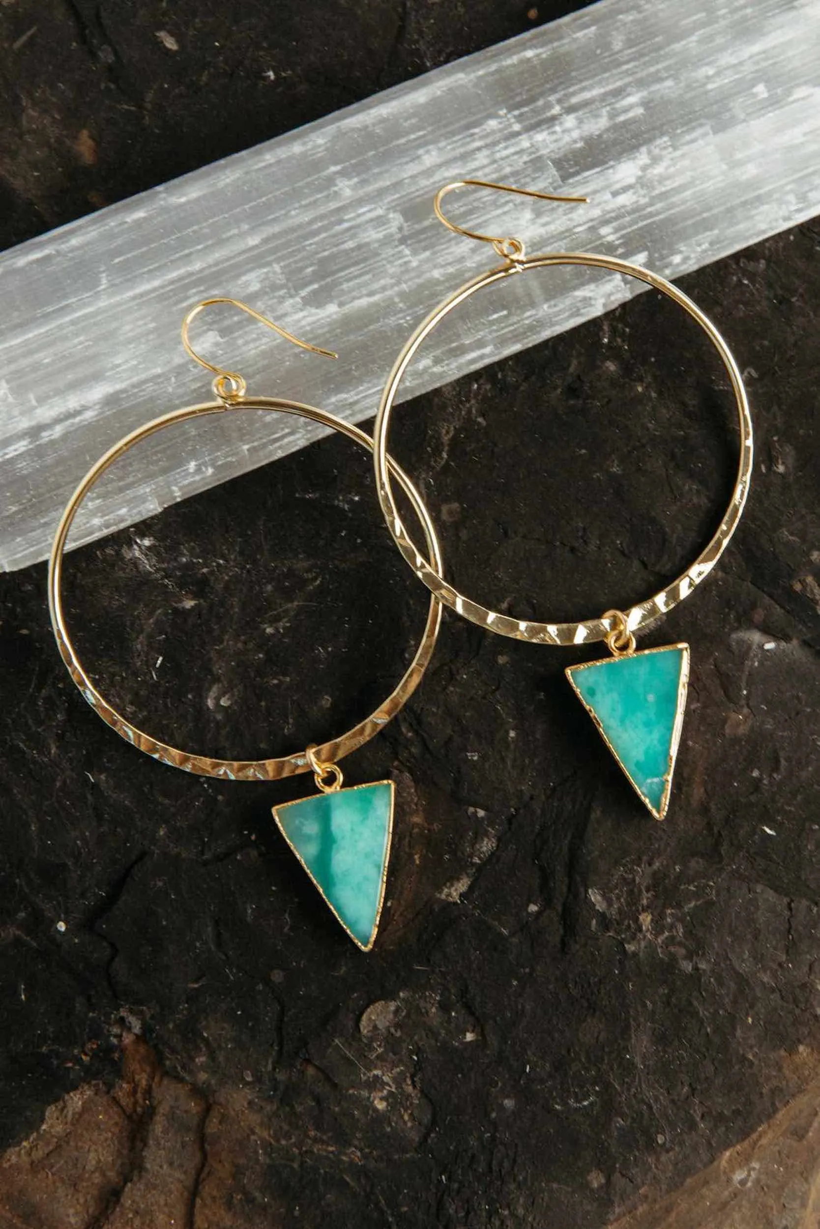 Chrysoprase Abundance Gold Hoop Earrings