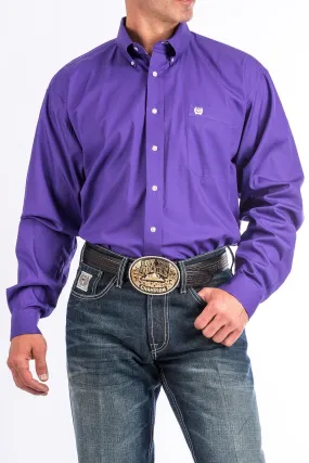 Cinch Mens Solid Purple Button Down Western Shirt Style MTW1103802