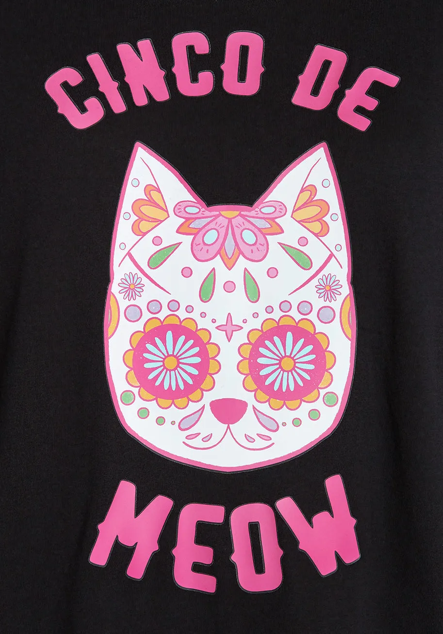 Cinco De Meow Crew Neck Tee