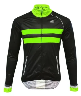 Classic Cycling Wind Jacket - Black with Fluo