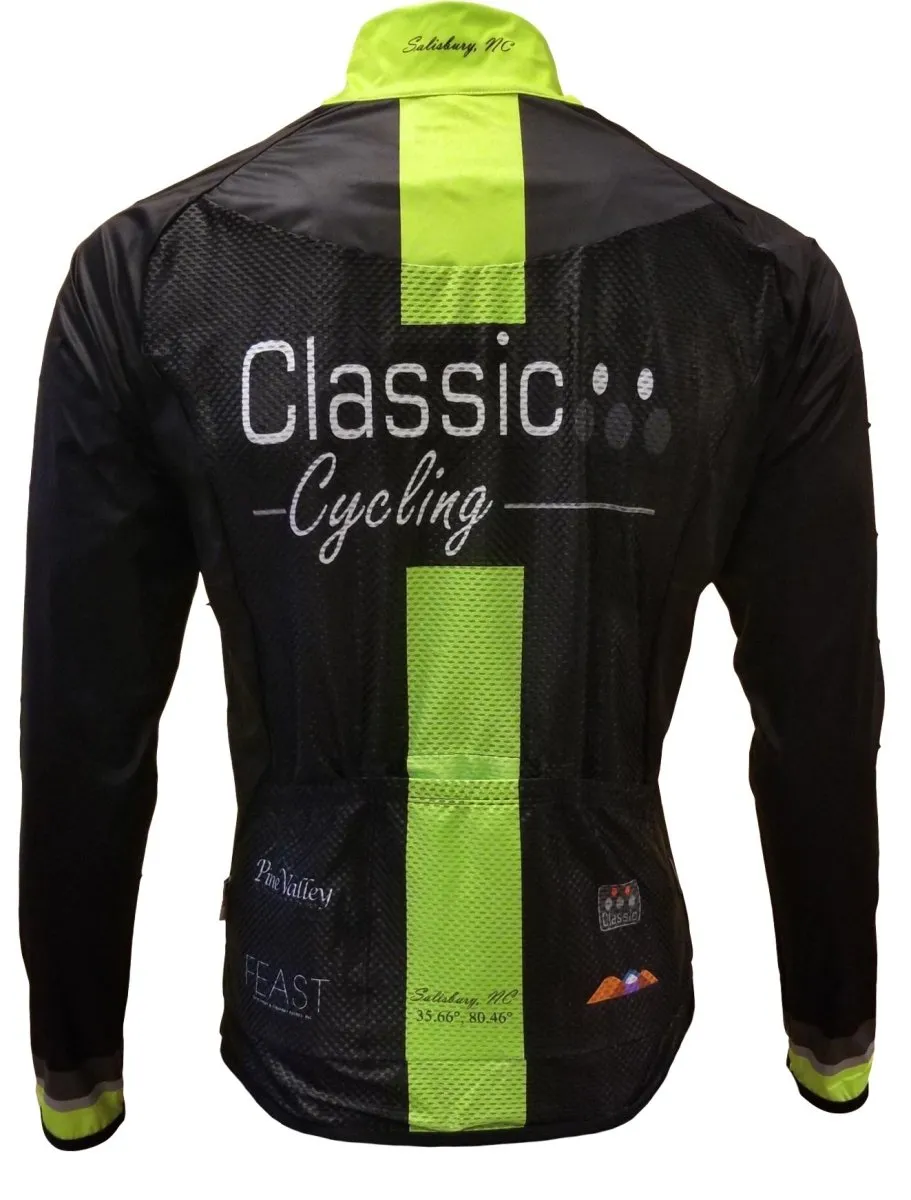 Classic Cycling Wind Jacket - Black with Fluo