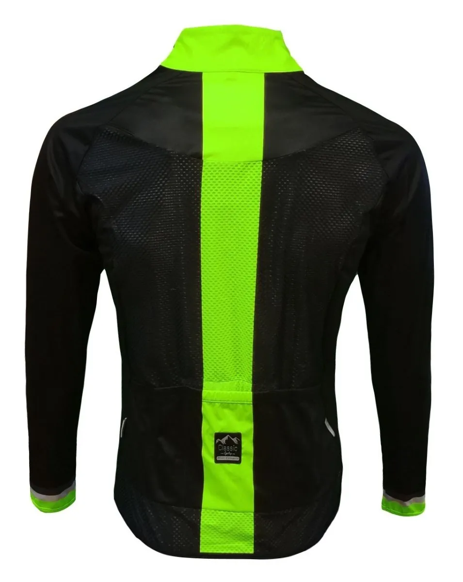 Classic Cycling Women's Wind Jacket - Black with Fluo