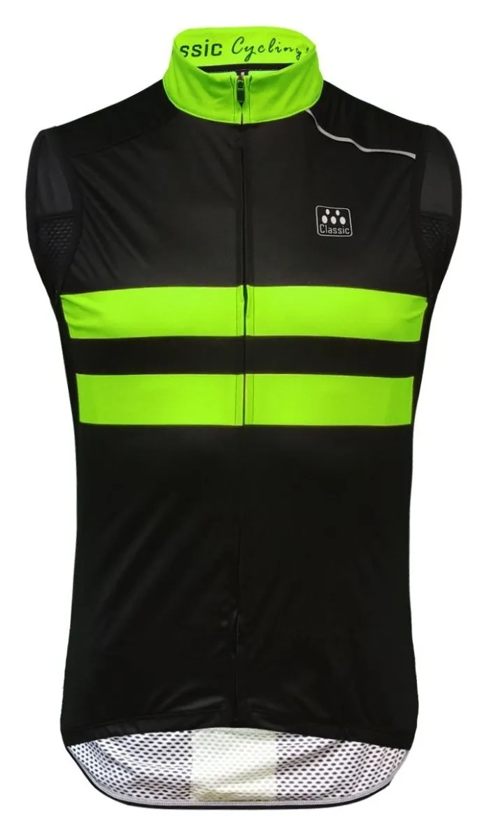 Classic Cycling Women's Wind Vest - Black with Fluo