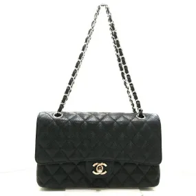 Classic Double Flap Caviar M/L in Black SHW