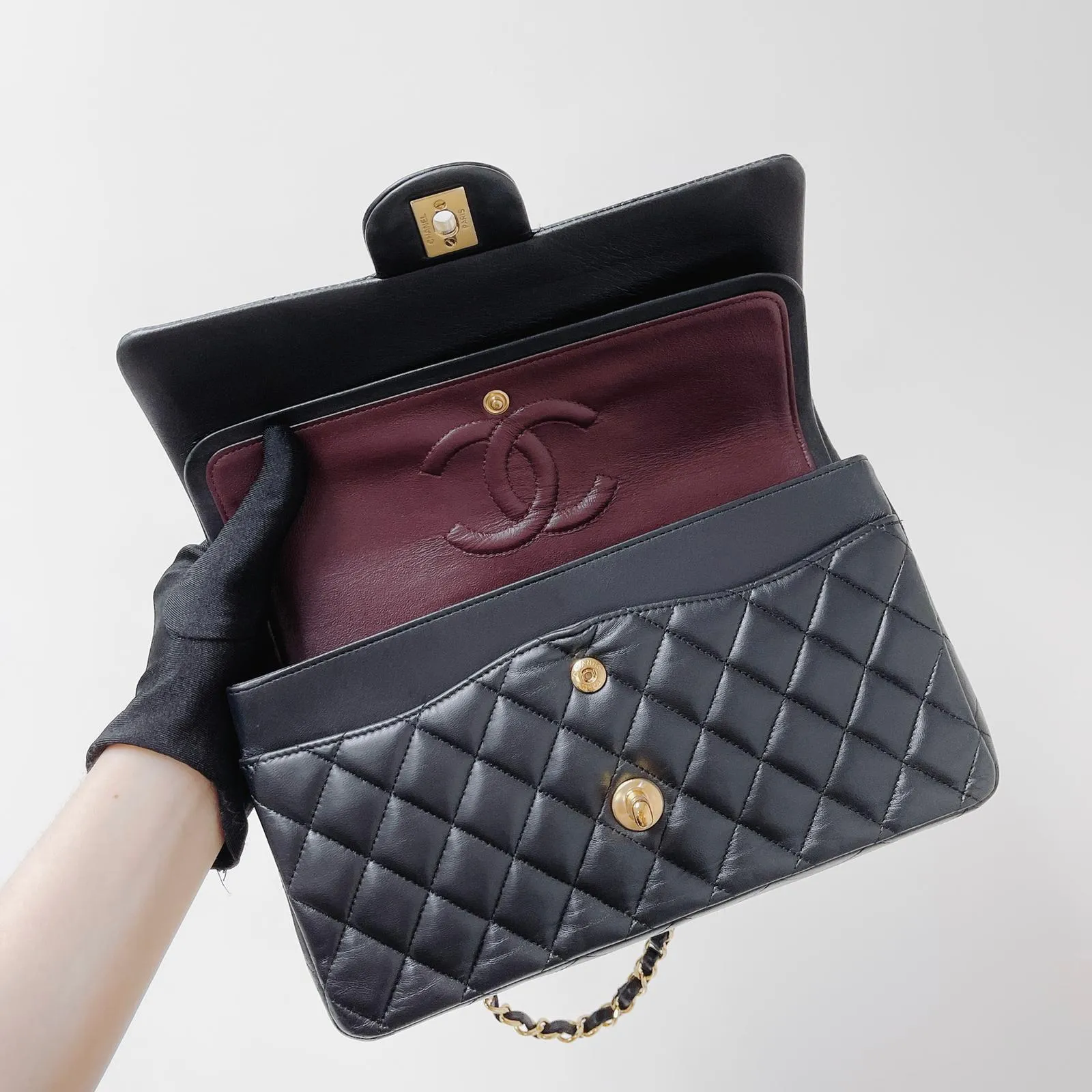 Classic Double Flap Medium Lambskin Black GHW