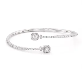 CLASSIC WHITE GOLD BANGLE BRACELET WITH DIAMONDS, 1.76 CT TW