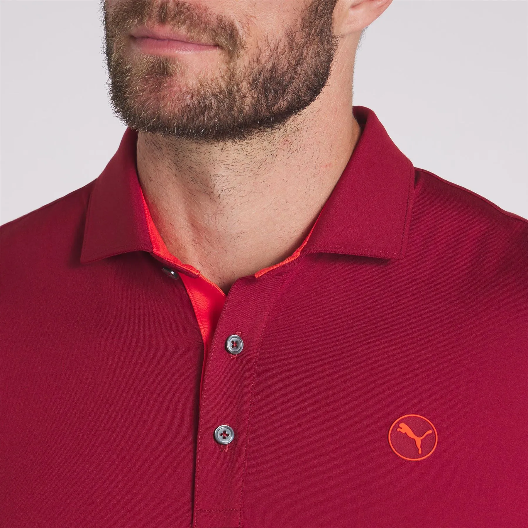 Cloudspun LS Midweight Polo Intense Red/Redmazing - AW24