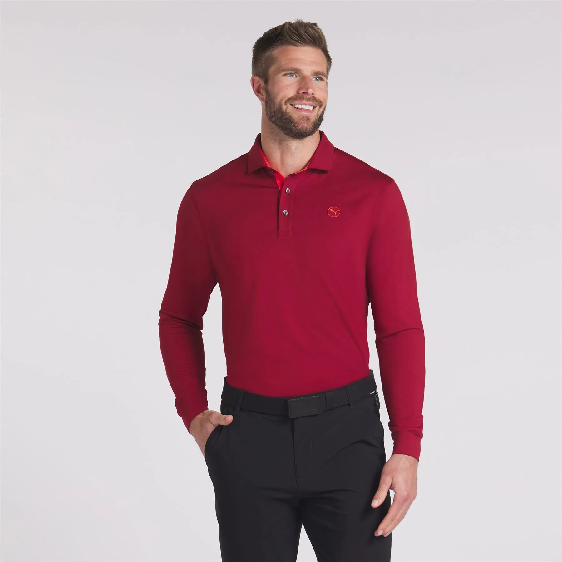 Cloudspun LS Midweight Polo Intense Red/Redmazing - AW24