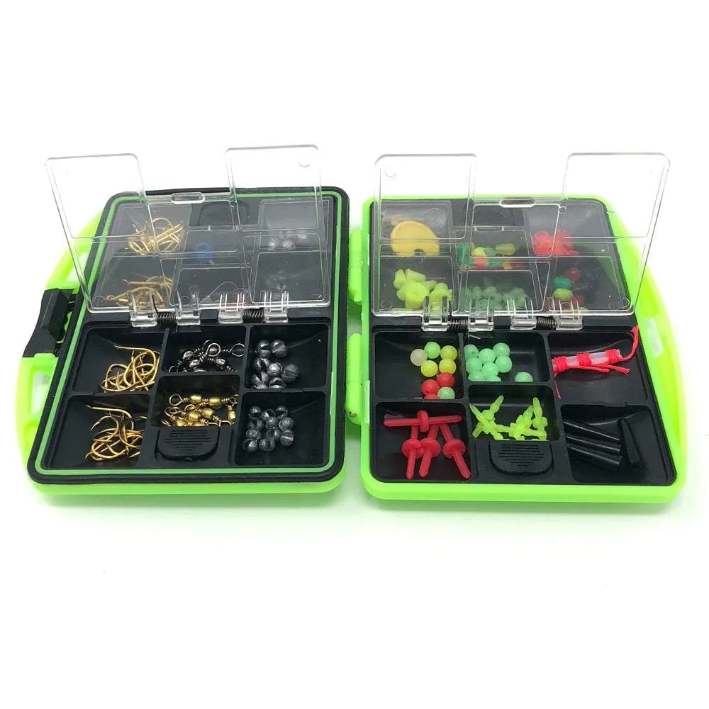 Compact 100pcs Fresh Water Fishing Accessory Kit & Tackle Box