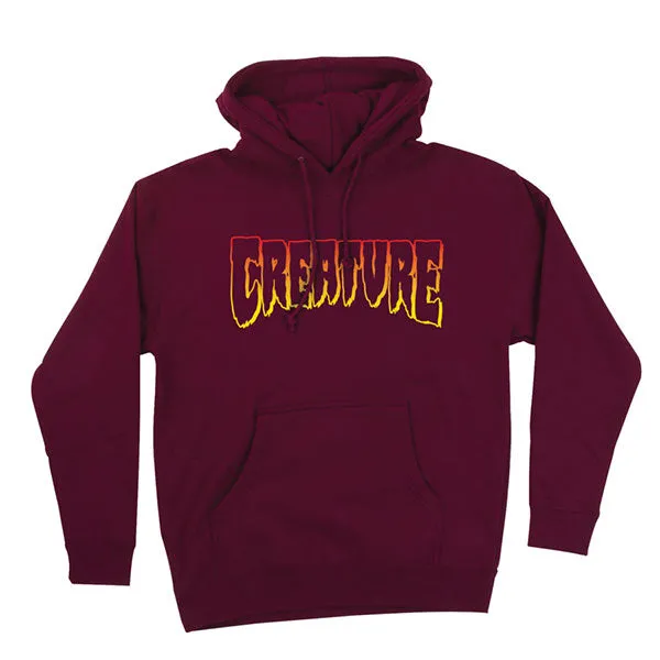 Creature Logo Outline Pullover Hoodie Maroon