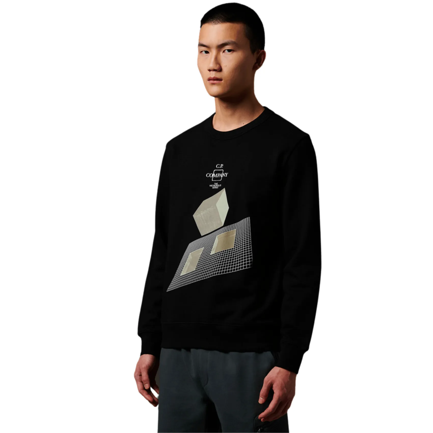 Crew Neck Diagonal - Black