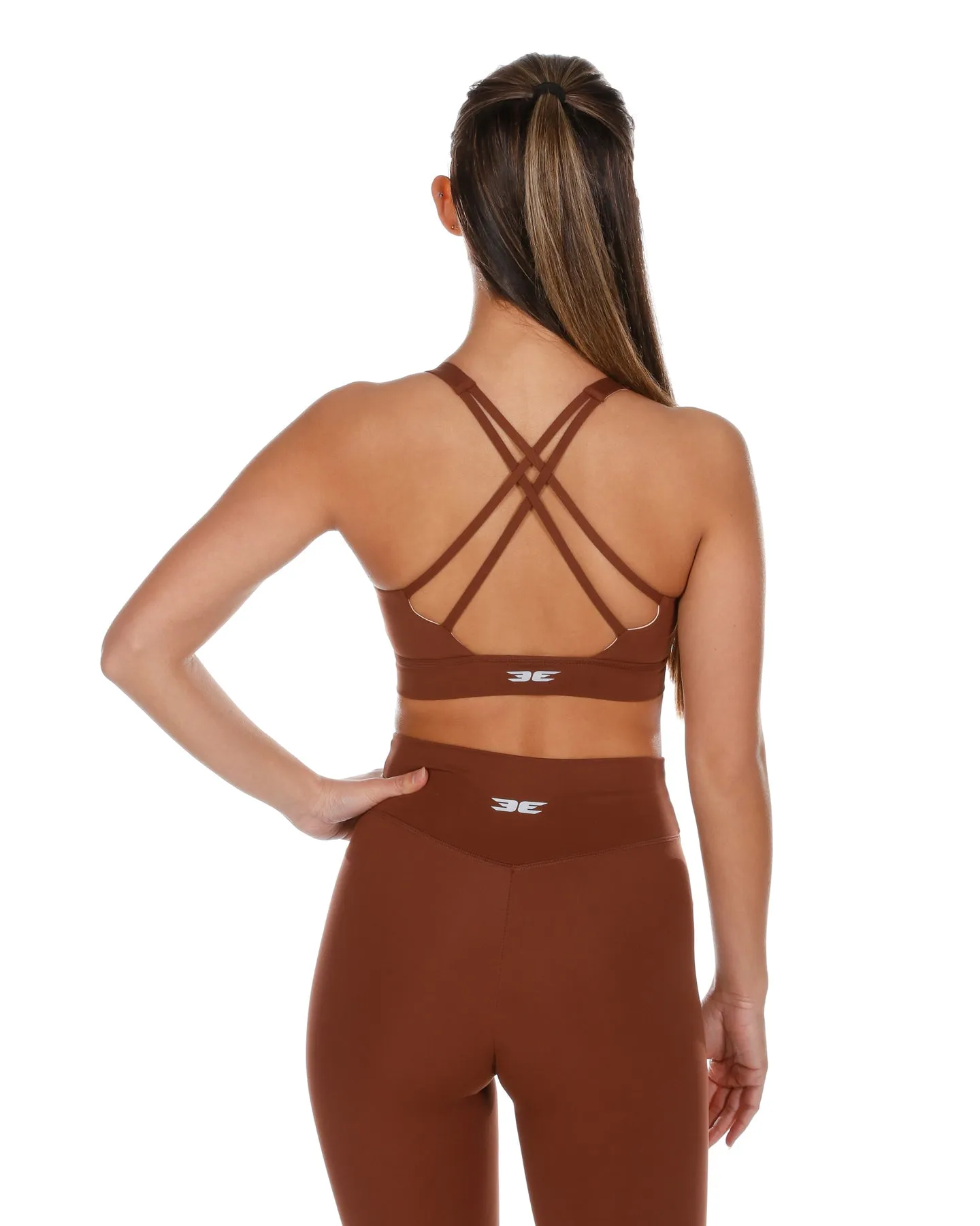 Cross Over Sports Bra - Cappuccino