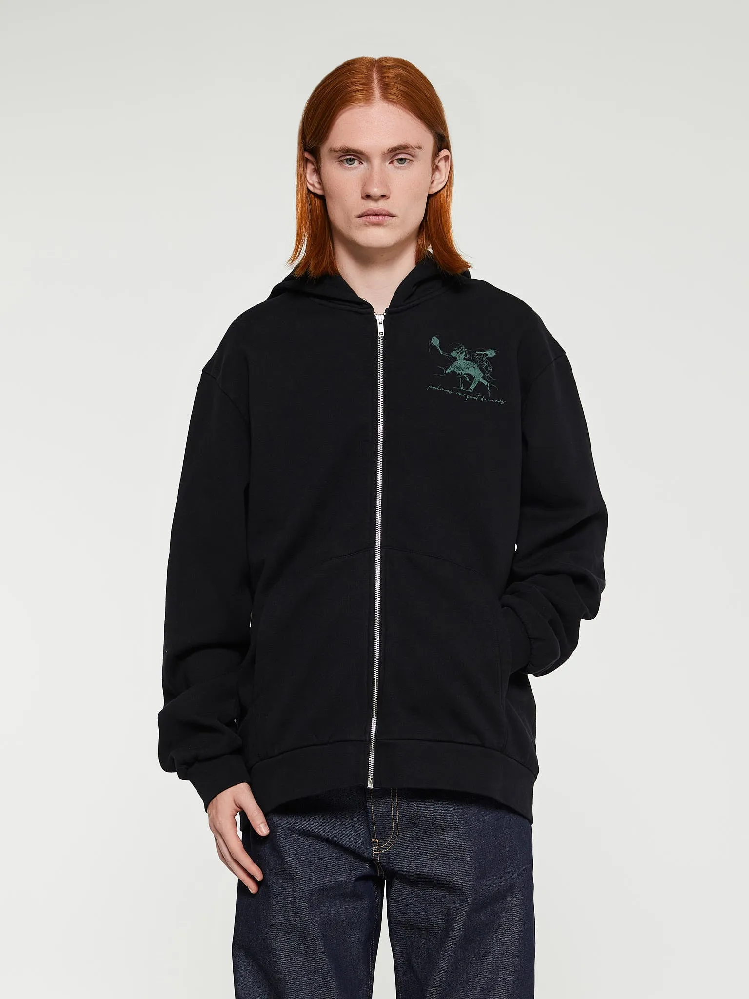 Dancers Zip Hooded Sweatshirt in Black