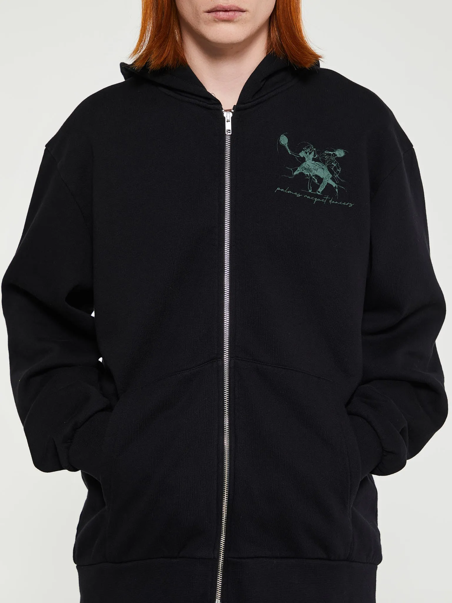 Dancers Zip Hooded Sweatshirt in Black