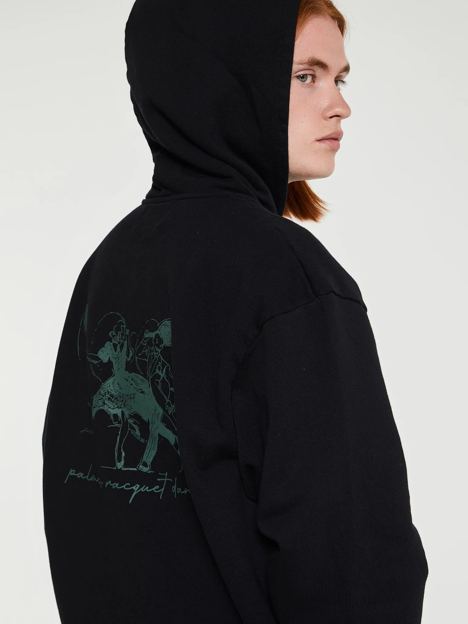 Dancers Zip Hooded Sweatshirt in Black