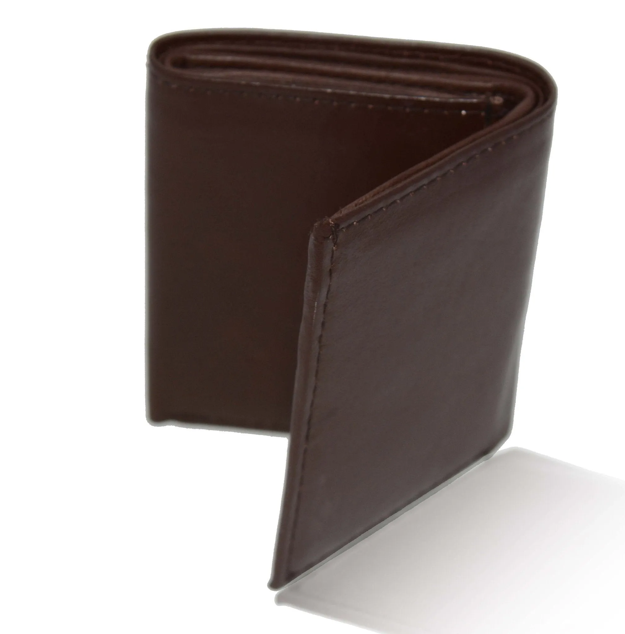 Deluxe Genuine Leather Tri-fold Wallet For Men - Black