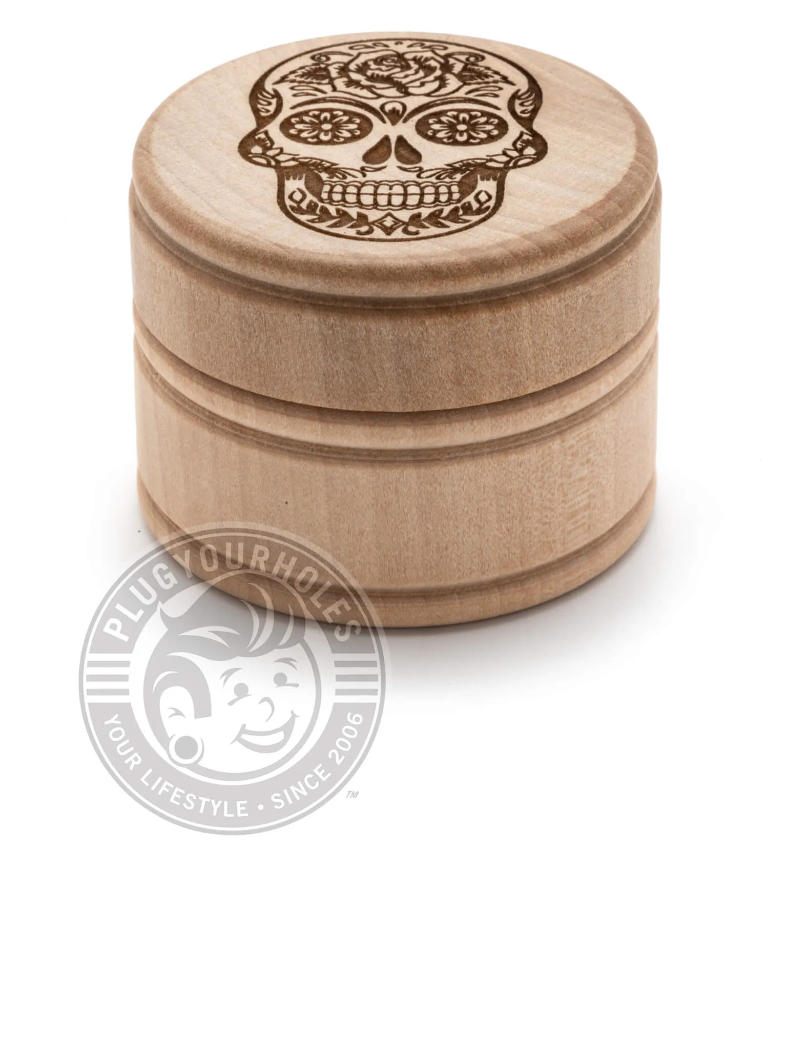 Dia De Los Muertos Skull Engraved Plug Box