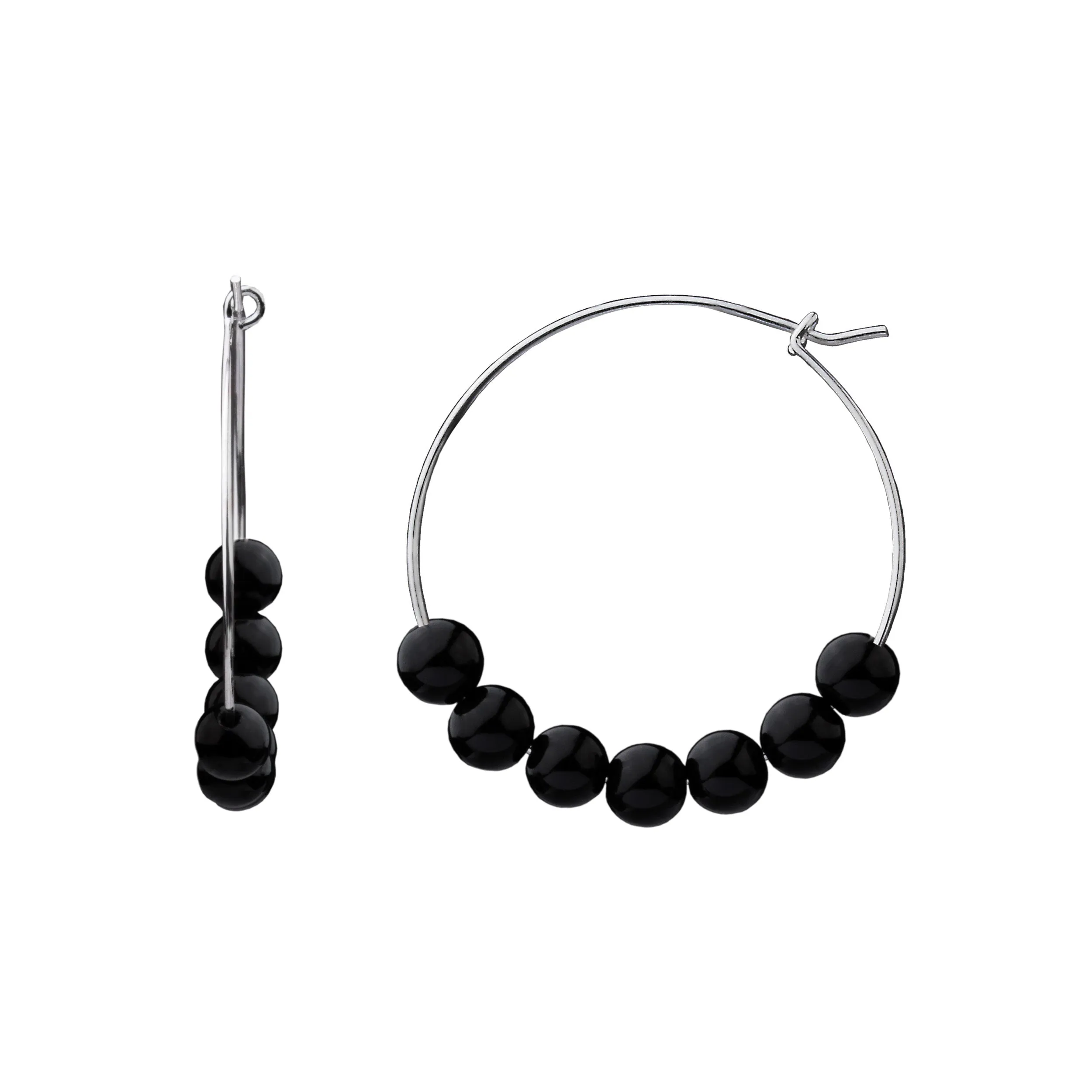 Earring | Stone Hoop | Onyx