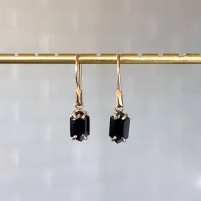 Eloise Black Garnet Earrings in Vermeil