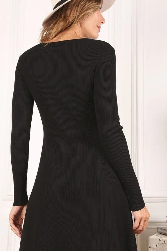 Fit And Flare Knit Dress - FINAL SALE