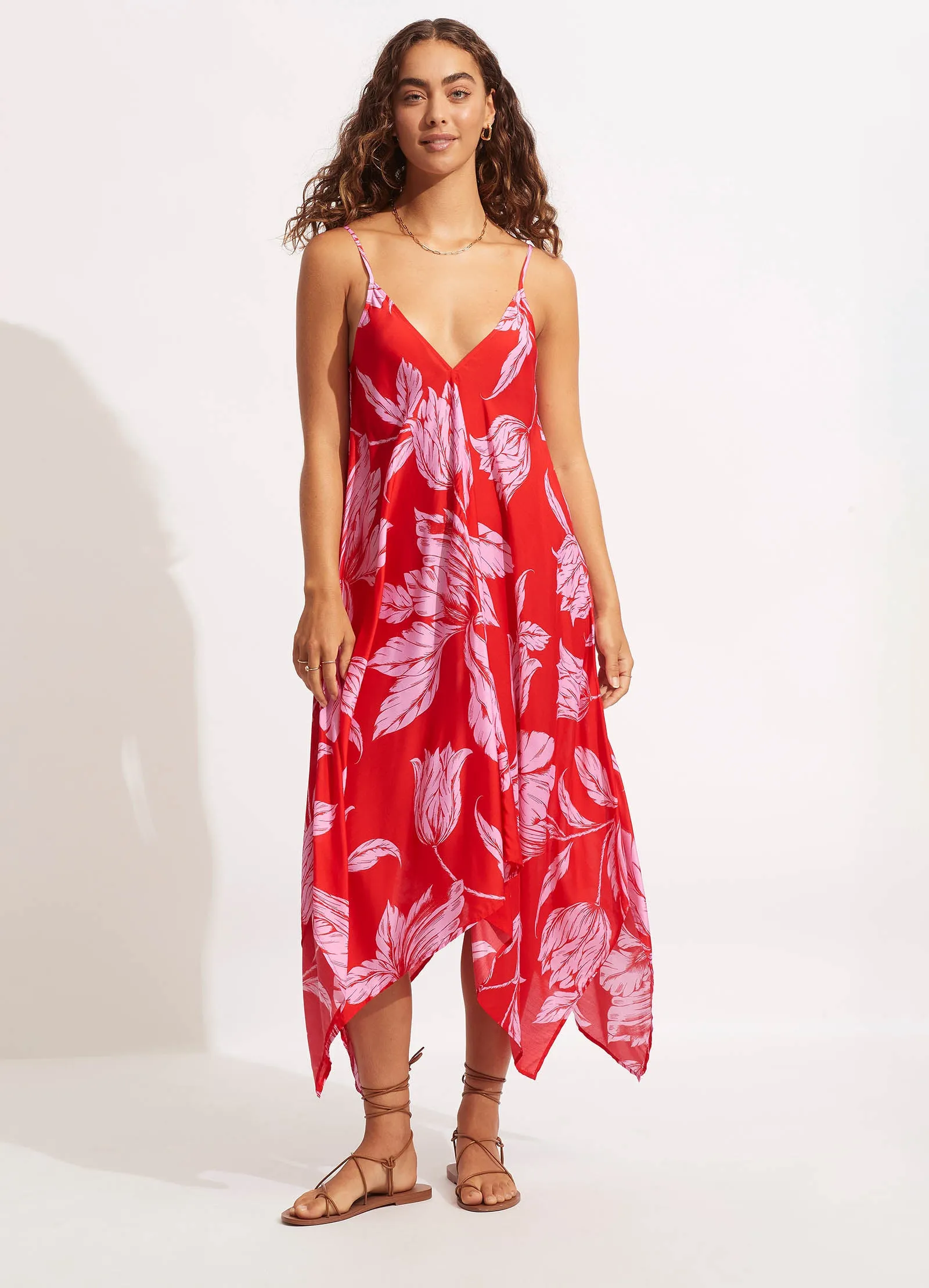 Fleur De Bloom Scarf Dress - Chilli