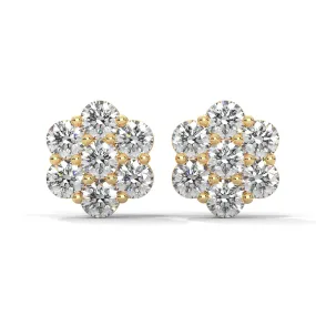 Floral Cluster Diamond Studs