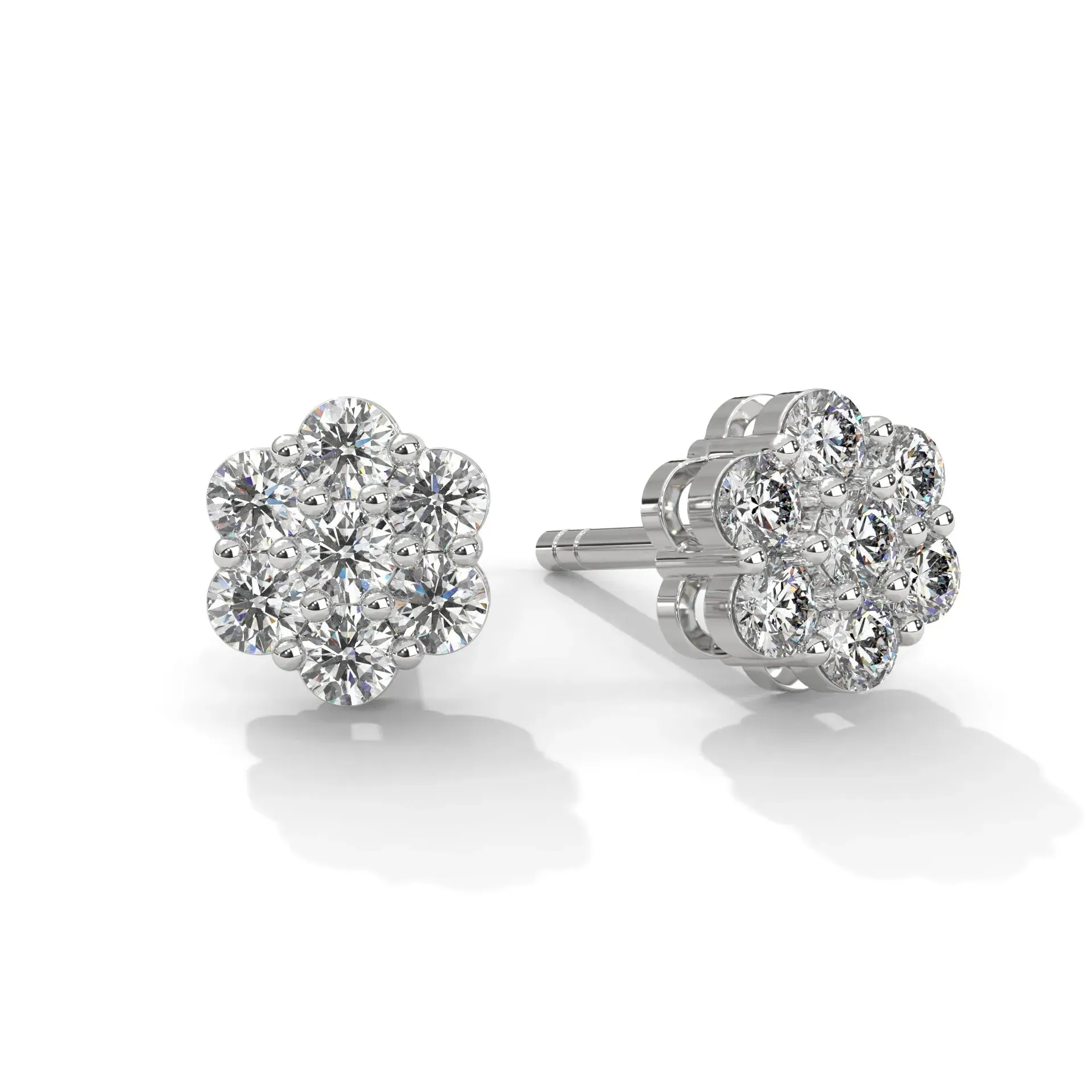 Floral Cluster Diamond Studs