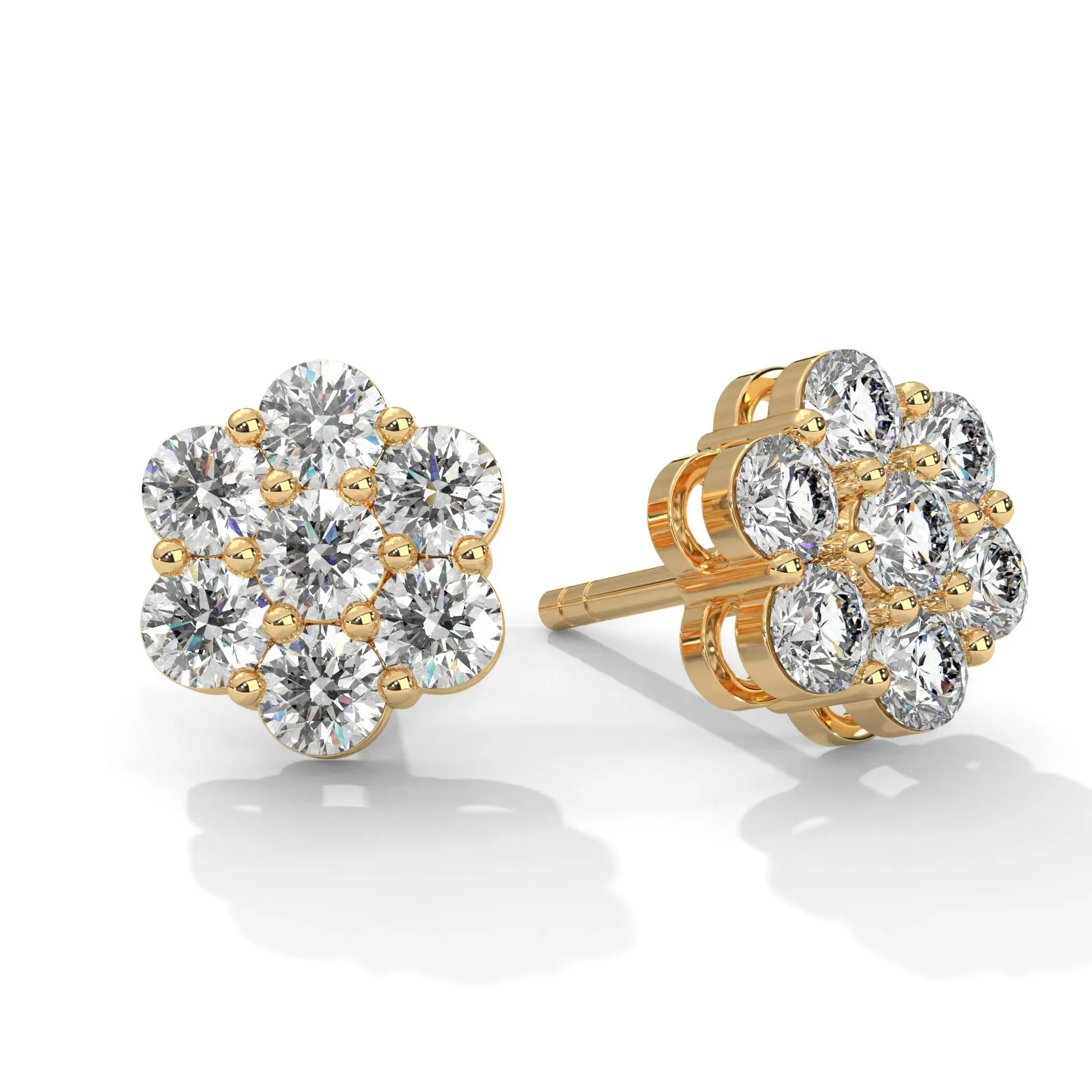 Floral Cluster Diamond Studs