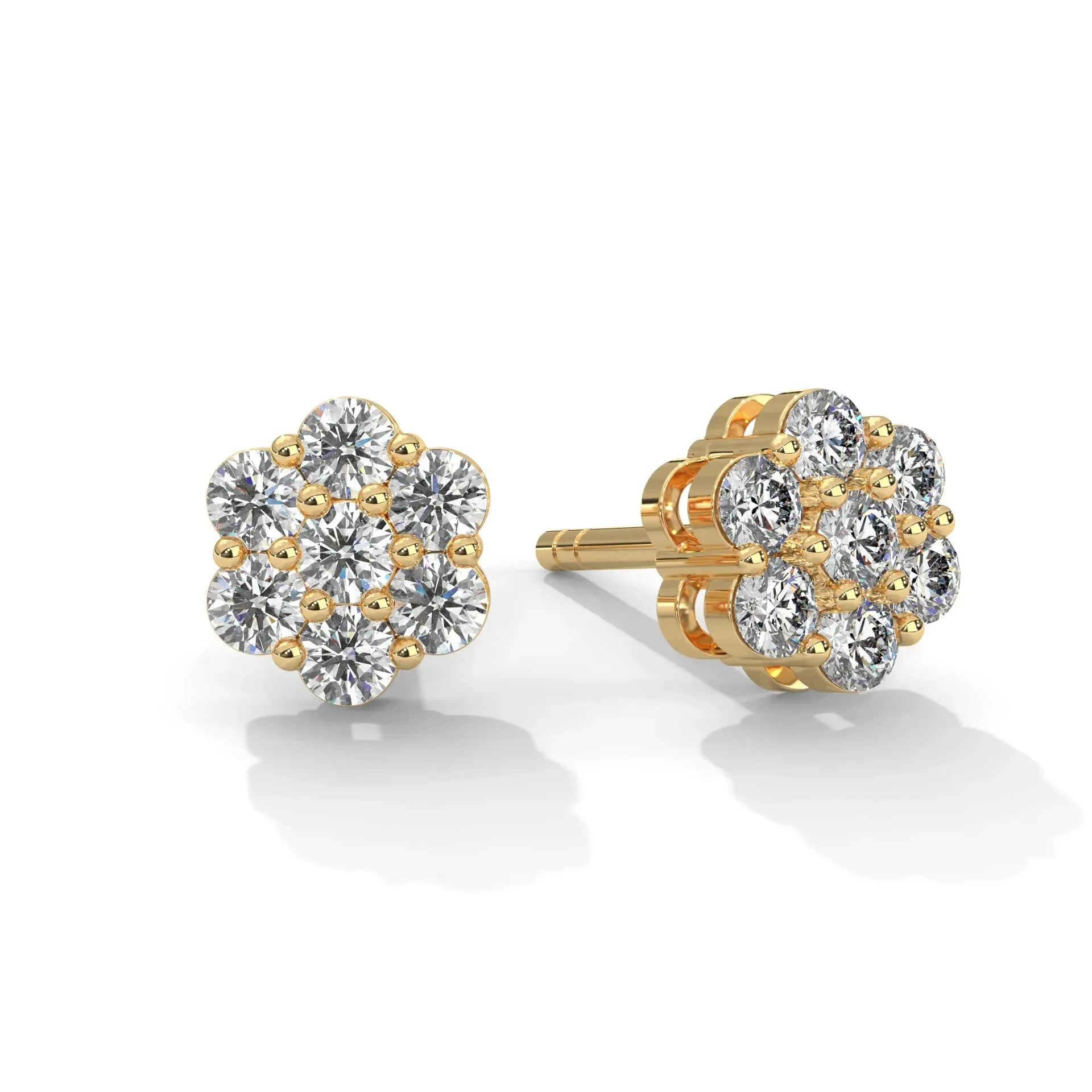 Floral Cluster Diamond Studs