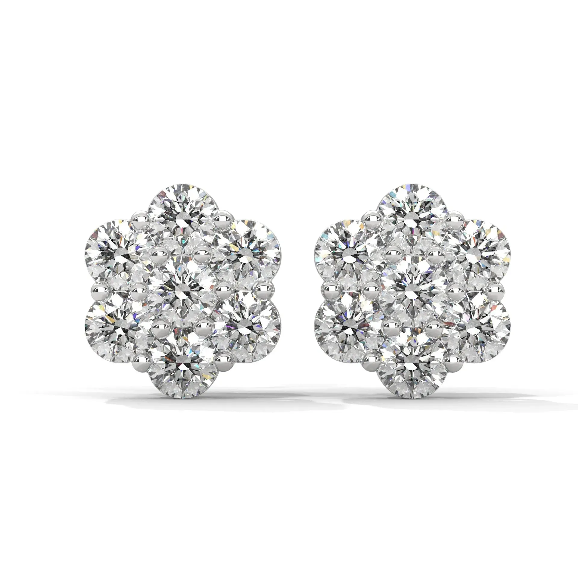 Floral Cluster Diamond Studs